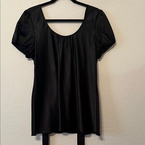 Spense Black Satin Blouse
